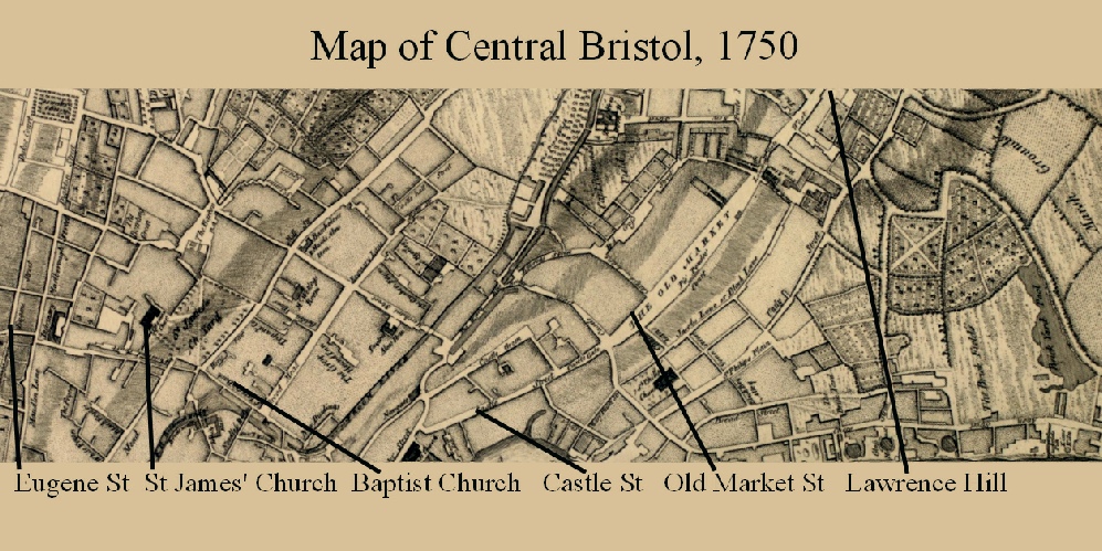 Central Bristol in 1850